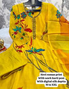 Elegante vestido de seda estampado de algodón antiestático con cuello en V de manga larga para Bodas de verano cintura Midi de moda para indio - Product Image 6