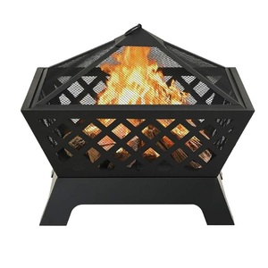 Iron <b>Fire</b> <b>Pit</b> With Spark Screen Poker & Stand For Home Backyard Garden Indoor Outdoor Decorative Wood Burning Iron <b>Fire</b> <b>Pit</b> - Product Image 4