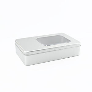 Caja de metal para almacenamiento de alimentos de galletas de lata grande plateada personalizada al por mayor - Product Image 3