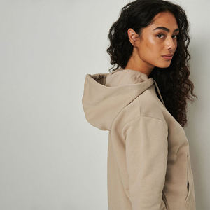 Sudadera con Capucha Extra Grande para Mujer, 100% Algodón, Estilo Casual, Holgada, Sudadera sin Estampado - Product Image 2