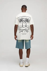 2025 surdimensionné hommes pour T-Shirt imprimé bouffant 100% coton 240GSM personnalisé Premium couture qualité Streetwear - Product Image 2