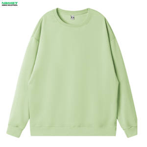 Haute qualité hommes sweat à capuche boxy fit blanc coton ras du cou sweats goutte épaule recadrée sweats à capuche usine - Product Image 1