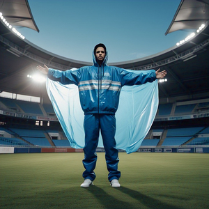 Imperméable Coupe-Vent Zip-Up Survêtement Nylon Capuche Veste Pantalon Ensembles Hommes Pluie Coupe-Vent Survêtement Hommes - Product Image 4