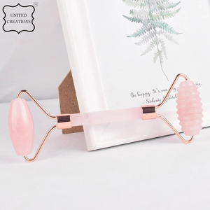 ลูกกลิ้งหินกัวซาพร้อมกล่องลูกกลิ้งหน้าหยกธรรมชาติเครื่องมือดูแลผิวสีชมพู - Product Image 5