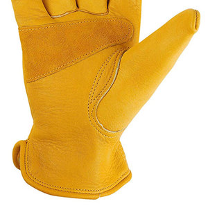 Gants de conducteur jaunes en cuir de vachette pleine fleur, gants de travail antidérapants, résistants à la chaleur, de protection, taille personnalisée 2026 - Product Image 4