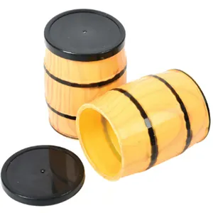 mini plastic barrel container Shaped Box high quality small decorative plastic barrel packaging coffee bean tea storage