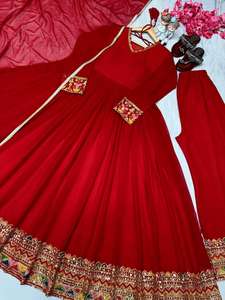 Heavy última fiesta boda desgaste nuevo diseñador Faux Georgette hermosa secuencia bordado trabajo vestido Palazzo con Dupatta - Product Image 3