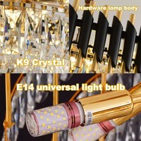 Grand Lustre Rond en Métal Rustique, Nordique de Luxe, pour Hôtel, Salon, Suspension Plafonnier LED, Lustre Moderne en Cristal