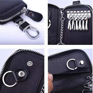 Porte-clés court de qualité supérieure en cuir souple avec sangle robuste et anneau en acier, léger, idéal pour les voyages, les activités de plein air et l'usage quotidien - Product Image 4