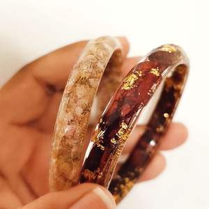 Resin <b>Bracelet</b> with Mixed Materials and <b>Metal</b> Accents for High-end Jewelry for Women and Girls Partywear by AALIYAN IMPEX - Product Image 2