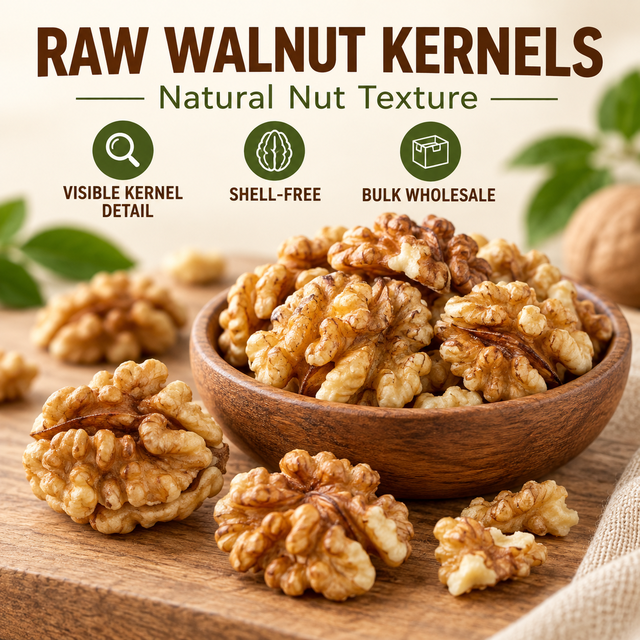 Raw Shell-Free Walnut Kernels Bulk Wholesale with OEM Options for Grocery Retail