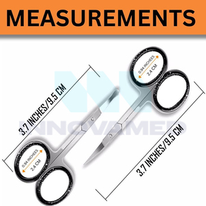 Ciseaux à sourcils incurvés et arrondis en acier inoxydable de haute qualité, entièrement personnalisés, nouvelle arrivée, tendance, pour droitiers - Product Image 4