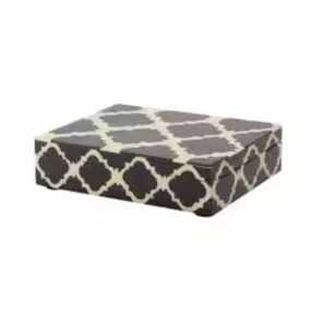 Boîte cadeau rectangulaire personnalisée en bois massif poli avec incrustation d'os, de la meilleure qualité, écologique, design moderne, fabriquée à la main en Inde pour mariage - Product Image 4