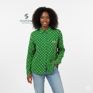 Camisa Formal de Negocios con Botones para Mujer Alpha Kappa Alpha Sorority, Camisa Griega con Cuello y Botones Delanteros - Product Image 5