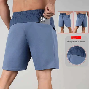 Shorts de plage d'été pour hommes en toile, polyester/coton, séchage rapide, respirant, taille mi-haute, fermeture à cordon, style décontracté - Product Image 3