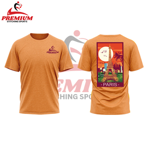 T-shirt en coton épais pour hommes Streetwear surdimensionné personnalisable avec col rond manches courtes motif solide Style décontracté - Product Image 5