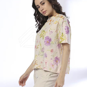 เสื้อยืดแขนสั้นผ้าฝ้ายหนาสีพื้นคอกลมสำหรับผู้หญิง ฤดูร้อน เป็นมิตรกับสิ่งแวดล้อม - Product Image 2