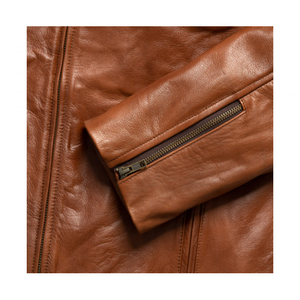 Blouson en cuir de vache pour homme, manches longues, design 2024, logo personnalisé, haute qualité, vêtements décontractés d'hiver, prix bas - Product Image 4