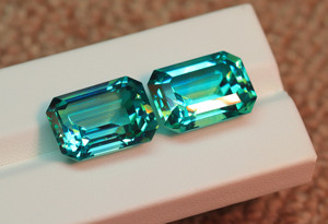 Piedra preciosa Paraiba cultivada en laboratorio, 14x10mm, forma Rectangular, piedra Paraiba facetada suelta, lo mejor para hacer joyas - Product Image 4