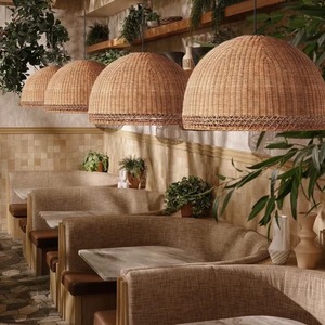 Tienphong Handmade Wholesale Rustic Rattan Round Pendant Light Wicker Lampshade - Straw <b>Hat</b> Chandelier- Outdoor Pendant Light - Product Image 2