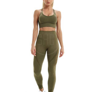 Ensemble de yoga pour femmes grande taille à prix avantageux, logo sur le devant, séchage rapide, respirant, spandex, polyester, ensemble 2 pièces, vente en gros - Product Image 2