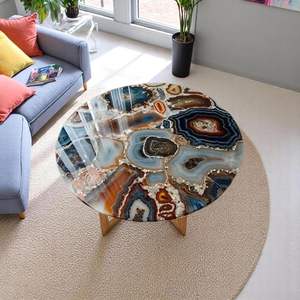 Sceau en agate poli artisanal, décoration de luxe pour la maison, motif floral religieux, résine, couleur personnalisée, haute qualité artisanale - Product Image 1