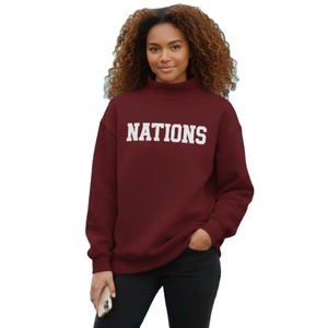 Sudadera de Forro Polar Reversible Casual de Invierno para Mujer con Estampado de Logotipo Personalizado, Cuello Alto Simulado, Transpirable, Ecológica, Oversize, con Cierre Frontal - Product Image 1