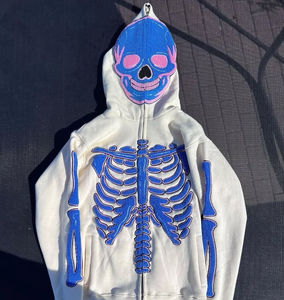 Hot Selling Customized Logo Unisex Hoodie 100% High Quality <b>Towel</b> Embroidery Wholesale Streetwear Full Zip up <b>Hoodies</b> for Men's - Product Image 1