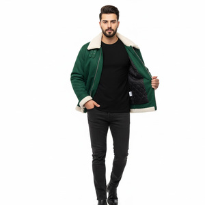 Veste à manches en cuir et en laine pour hommes Manteau d'hiver à la mode Fabricant d'équipement d'origine Conception de logo personnalisé Vêtements d'extérieur Fournisseur de gros - Product Image 6
