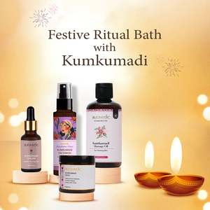 Coffret Cadeau de Bain Rituel Festif aux Herbes Kumkumadi – Gels Corporels Hydratants pour Spa à Domicile - Product Image 1