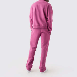 Sweat à capuche et jogging rose uni et respirant pour hommes, ensemble de survêtements en polaire 2 pièces pour la course à pied décontractée - Product Image 2