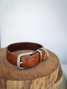 Collar de perro en relieve, estampado Geo, 32mm, bronceado - Product Image 3