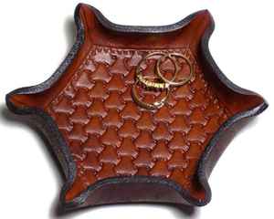 Plateau de service en cuir Design Star classique pour hôtel à la maison et ustensiles de cuisine plateau de service de fruits alimentaires de couleur marron plateaux de service modernes - Product Image 2