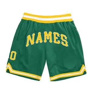 Custom Men's Summer Blank Beach Short Sports Sweat Shorts Men Custom Dark Green Men's Summer Basketball Shorts