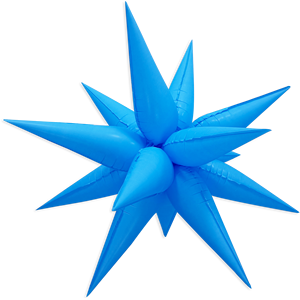 Globos de Fiesta Estrella Multipunta Azul Neón de 67 cm, Bolsa de 12 Unidades - Product Image 1