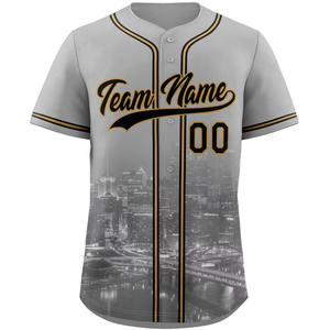 Maillot de Baseball personnalisé bon marché d'usine maillot d'uniforme d'équipe sportive de broderie maillot de Baseball boutonné à séchage rapide - Product Image 5