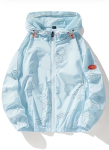 White Hooded Canvas Fabric <b>Waterproof</b> <b>Jacket</b> Unisex Casual <b>Winter</b> Windproof Zipper Closure Regular Length Loose Fit 100% - Product Image 6
