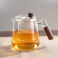 Théière en verre borosilicate résistante à la chaleur pour cuisinière, bouilloire à thé en verre avec infuseur pour thé en vrac, pot à thé pour faire bouillir l'eau
