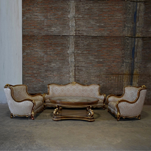 Muebles de lujo para sala de estar, sofá clásico de 3 asientos - Product Image 6