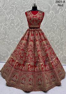 Designer Bridal <b>Lehenga</b> Choli with Heavy Embroidery and Diamond Work - Product Image 3