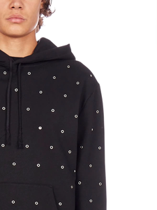 Custom Distressed Boxy Fit 400GSM Hombres Full Rhinestone Hoodie con DTG Print Custom Rhinestone Hoodie - Product Image 2