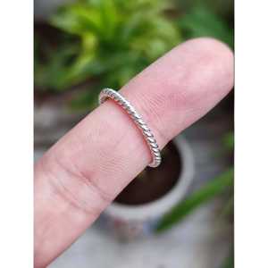 925 Sterling <b>Silver</b> Twisted Wire Midi <b>Rings</b> Stackable Dainty <b>Stacking</b> <b>Rings</b> for Toe or Knuckle <b>Silver</b> Band for Gift - Product Image 4