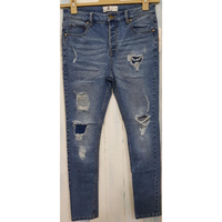 Erkek Orta Vintage Sokak Modası Günlük 11.oz Denim 5 Cepli Yıpratılmış Yıkama Pamuklu Spandeks İşlemeli Arka Cepli Düz Paça Kot Pantolon