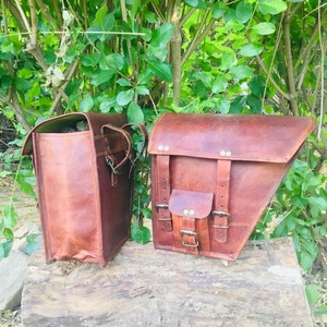 Conjunto de sillín de motocicleta de cuero genuino Unisex, bolsa de Alforja derecha izquierda, equipaje de viaje, bolsa de noche para motociclismo para viajes - Product Image 6