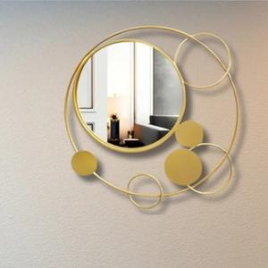 Cadre de miroir sur mesure en forme artisanale avec finition plaquée or pour hôtels, restaurants, salles de bain, fournisseur de miroirs en Inde - Product Image 1