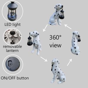 Solaire IP65 LED Suspendu Chien Statue Ornement Résine Artisanat Jardin Statue pour Cour et Cour Entrée Décoration - Product Image 5