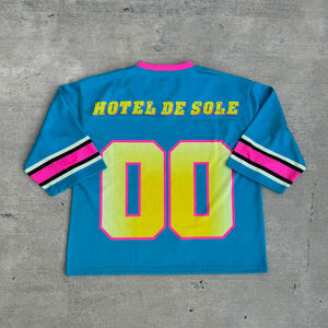 Jersey de fútbol americano de gran tamaño, transpirable, diseño de hombros caídos, conjuntos elegantes - Product Image 3