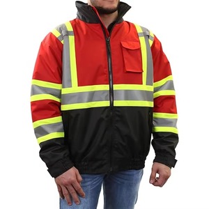 Chaqueta DE SEGURIDAD Bomber Hi Vis para hombres y mujeres con cuello levantado Uniforme de seguridad vial de invierno en estilo de calle principal - Product Image 1