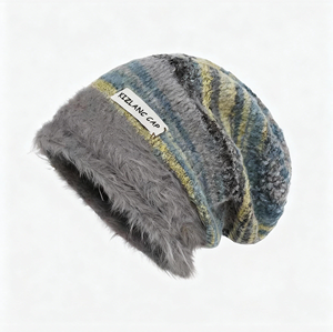 Bonnet unisexe en tricot polaire style bohème coréen, 100 % polyester, tissu courant, pour adulte, tour de tête 54-56 cm - Product Image 5