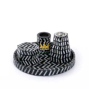 Juego de Quemadores de Incienso Artesanales Ecológicos de la Mejor Calidad, Bandeja con Incrustaciones de Madreperla, Caja de Madera, Mubkhar Árabe, Regalo de Ramadán - Product Image 1